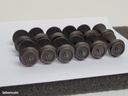  Lot de 12 essieux ho en métal brunie pour du 3 rails