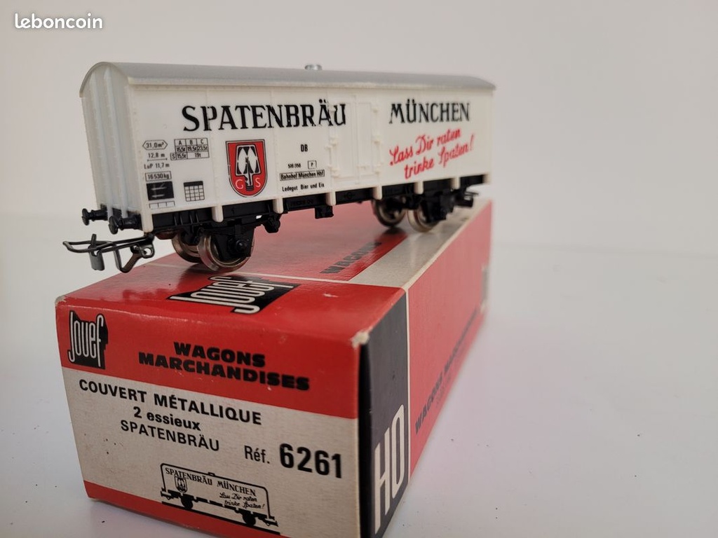 Tain wagon N° 6261 Wgon couvert à essieux SAPATENBRAU Jouef Ho