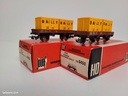  N°6450 Lot de 2 wagons à essieux avec chargement de containers BAILLY Jouef Ho