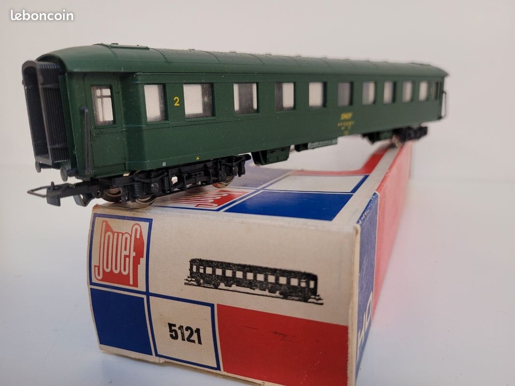  N° 5121 Voiture SNCF 2 ème classe ex DRG Jouef Ho