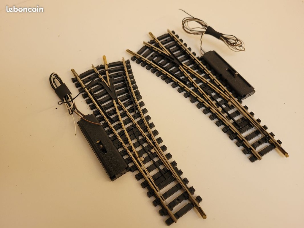  N°4184 ET 4185 2 Aiguillages droit et gauche maillechort jouef ho