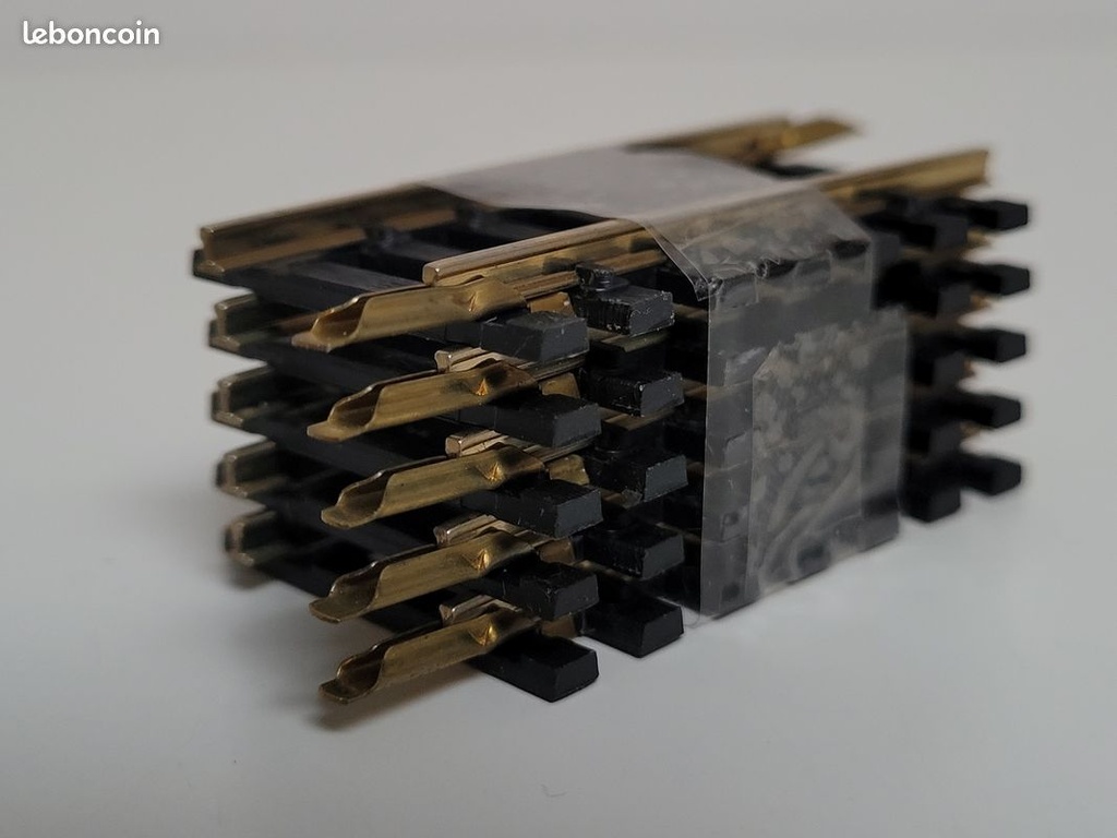 N°4874 Lot de 5 quart rails courbes maillechort Jouef Ho