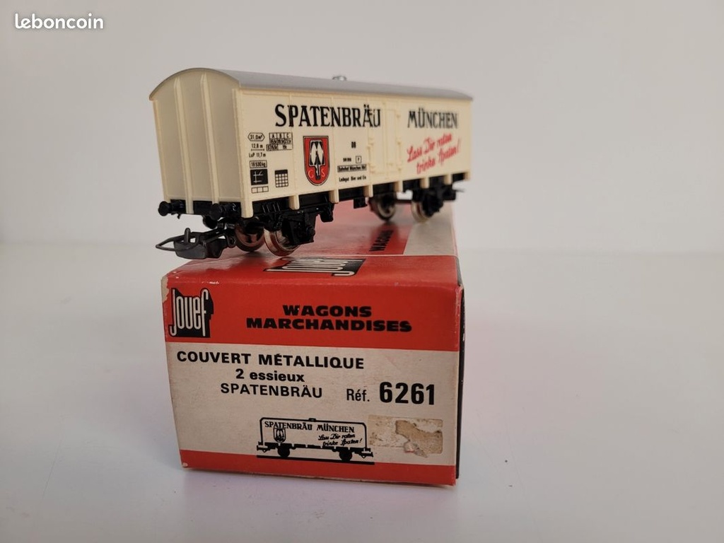 N° 6261 Wagon couvert à essieux SPATENBRAU Jouef Ho