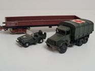 Train wagon N° 6601 Wagon plat à bogies transport de matériel moilitaire Jouef Ho