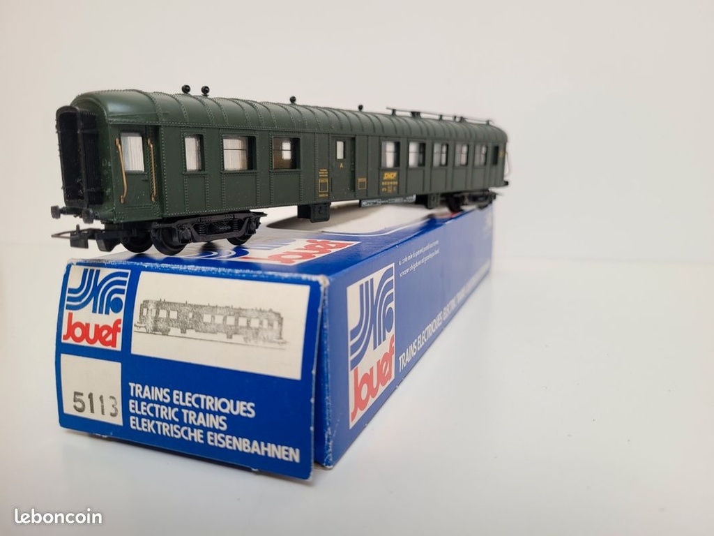 [3154041836] Train wagon N° 5113 Voiture mixte OCEM RA 2 ème classe /fourgon Jouef Ho