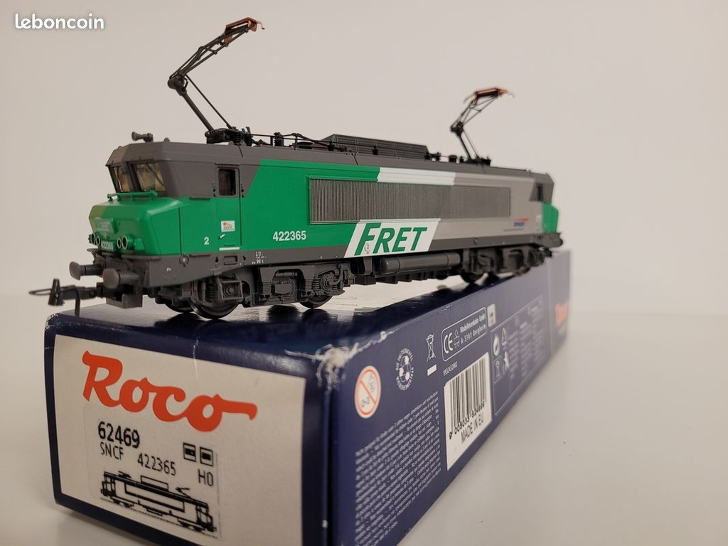 Train wagon N° 62469 Locomotive électrique SNCF livrée FRET BB 422365 Roco Ho