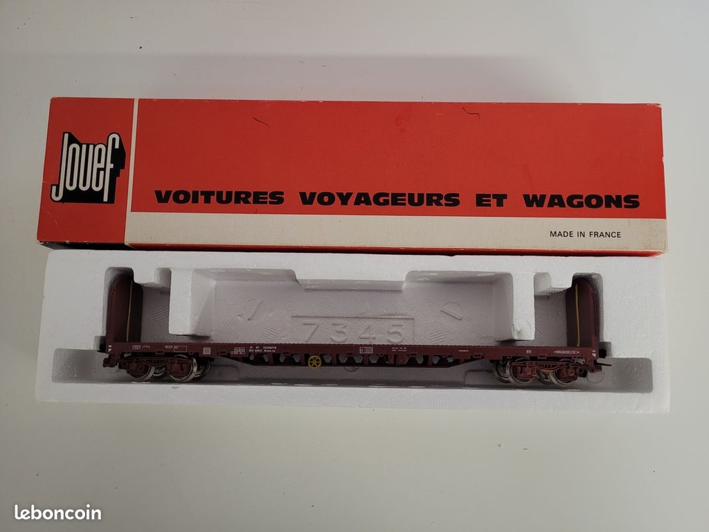 Train wagon N°6751 Wagon à dossiers SNCF à bogies Jouef Ho