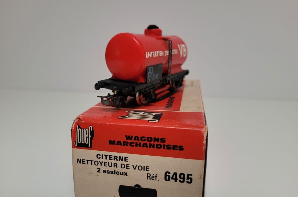 [3173040939] Train wagon N°6495 wagon citerne SNCF pour nettoyer les voies Jouef Ho