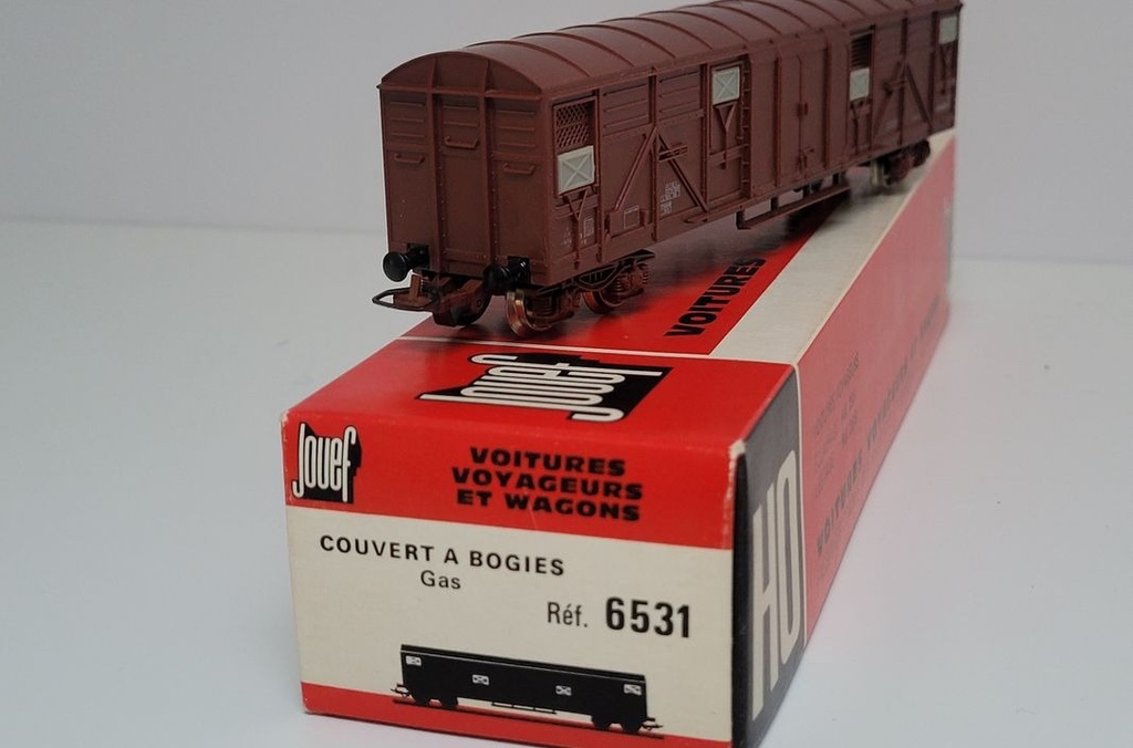 Train wagon N°6531 Wagon SNCF couvert à bogies type GAS Jouef Ho