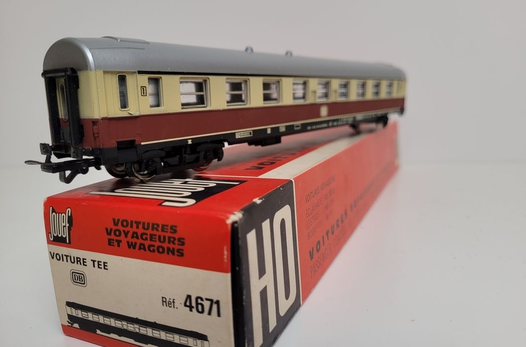 [3170178715] Train wagon N° 4671 Voiture voyageurs de la DB type TEE Jouef Ho