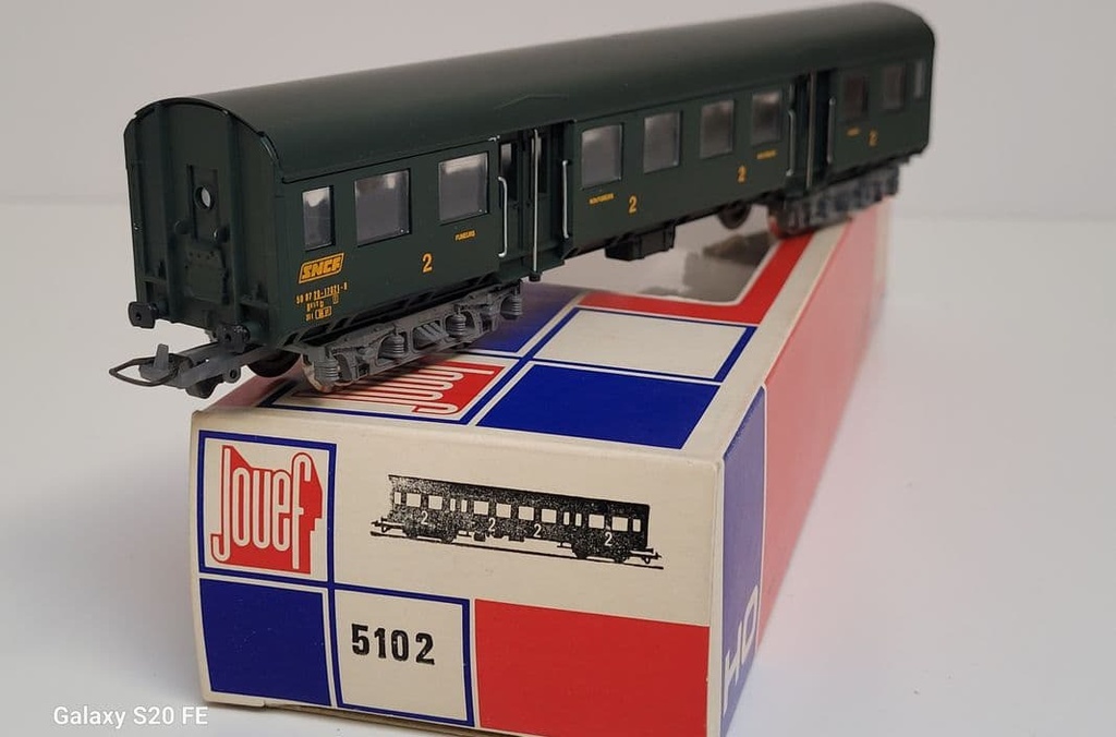 [3193704688] Train wagon N° 5102 Voiture voyageurs modernisée 2 ème classe Jouef Ho