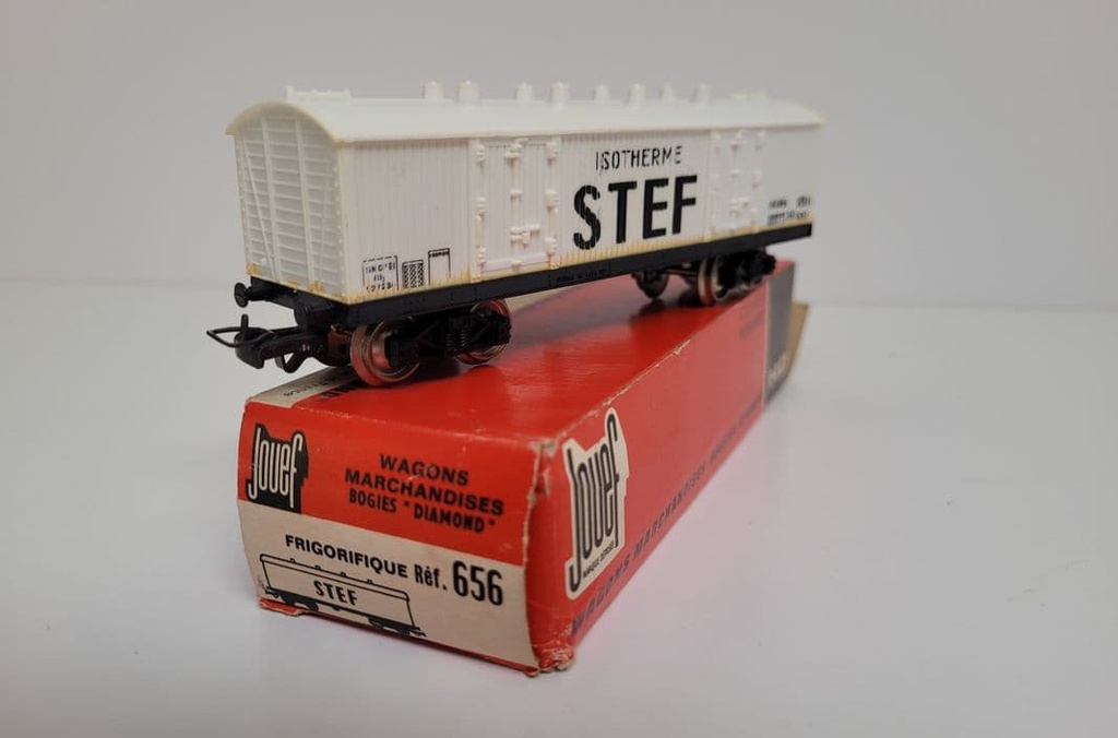 [3205037116] Train Wagon N° 656 Wagon couvert à bogies SNCF frigorifique Jouef Ho