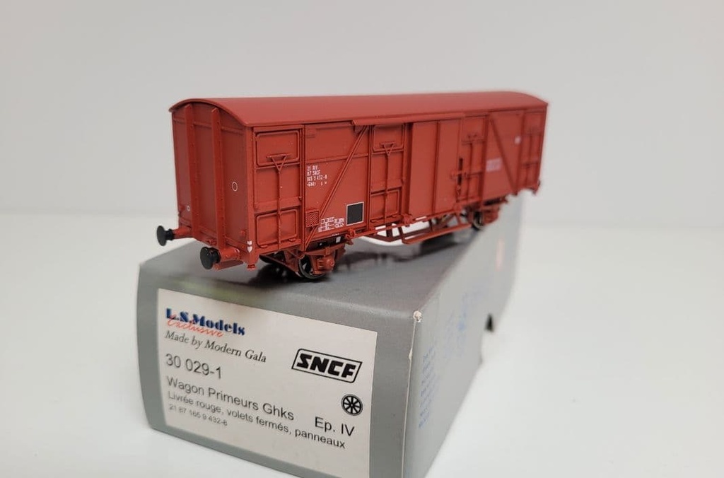 Train wagon N° 30 029-1 Wagon primeurs à essieux type : Ghks LS Models Ho