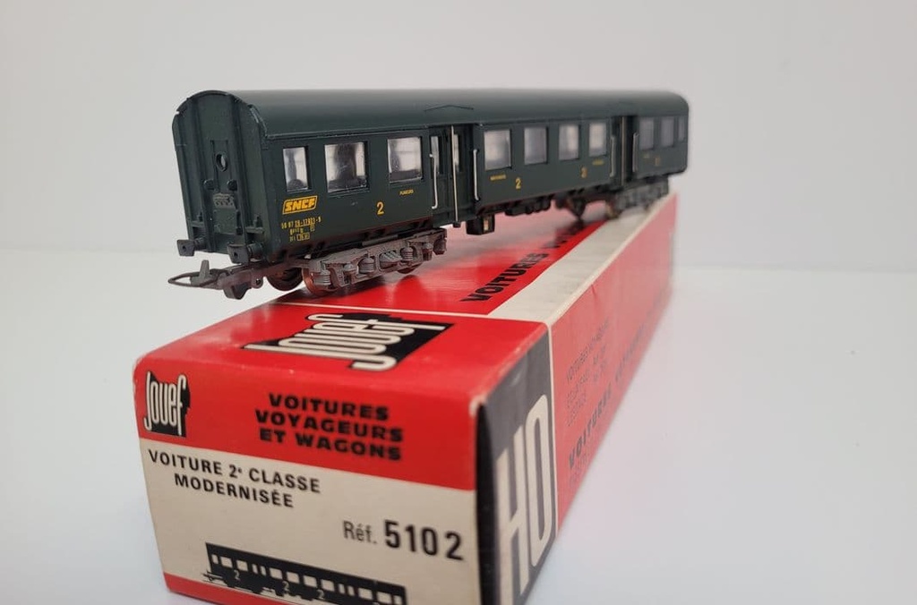 Train wagon N° 5102 Voiture voyageurs SNCF modernisée 2 ème classe Jouef Ho